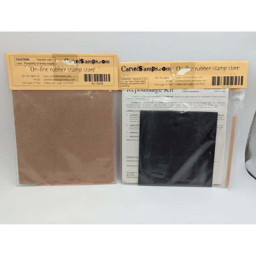 CarvedStamps.com Repoussage Starter Kit & 36 Gauge Copper Foil Sheets Bundle